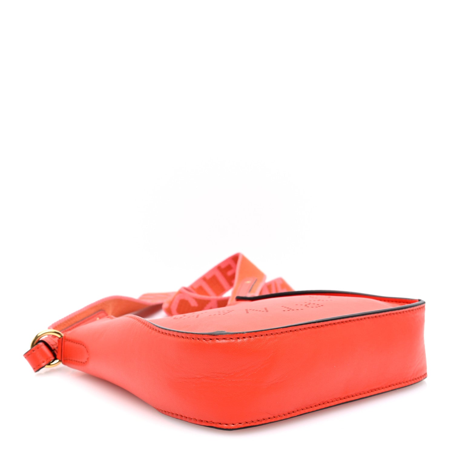 Stella McCartney Eco Alter Nappa Perforated Logo Mini Crossbody Orange 4 of 11