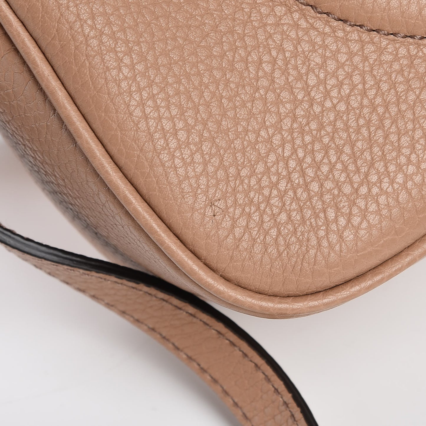 Pebbled Calfskin Small Soho Disco Bag Rose Beige