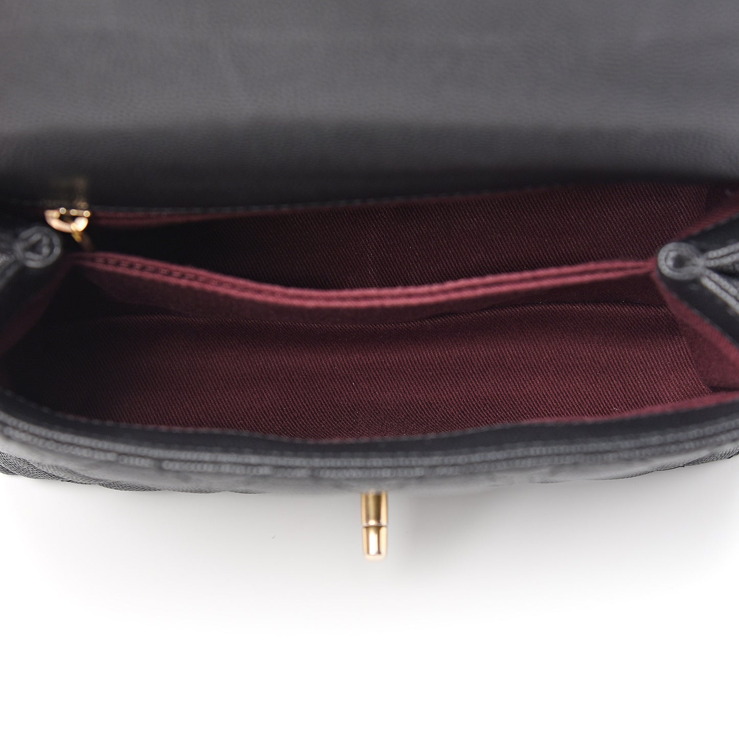 Caviar Quilted Mini Coco Handle Flap Black