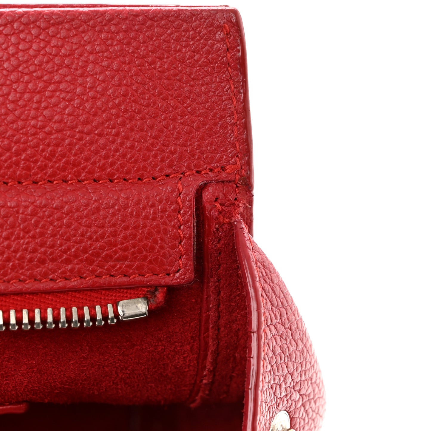 Grained Calfskin Small Cabas Rive Gauche Red