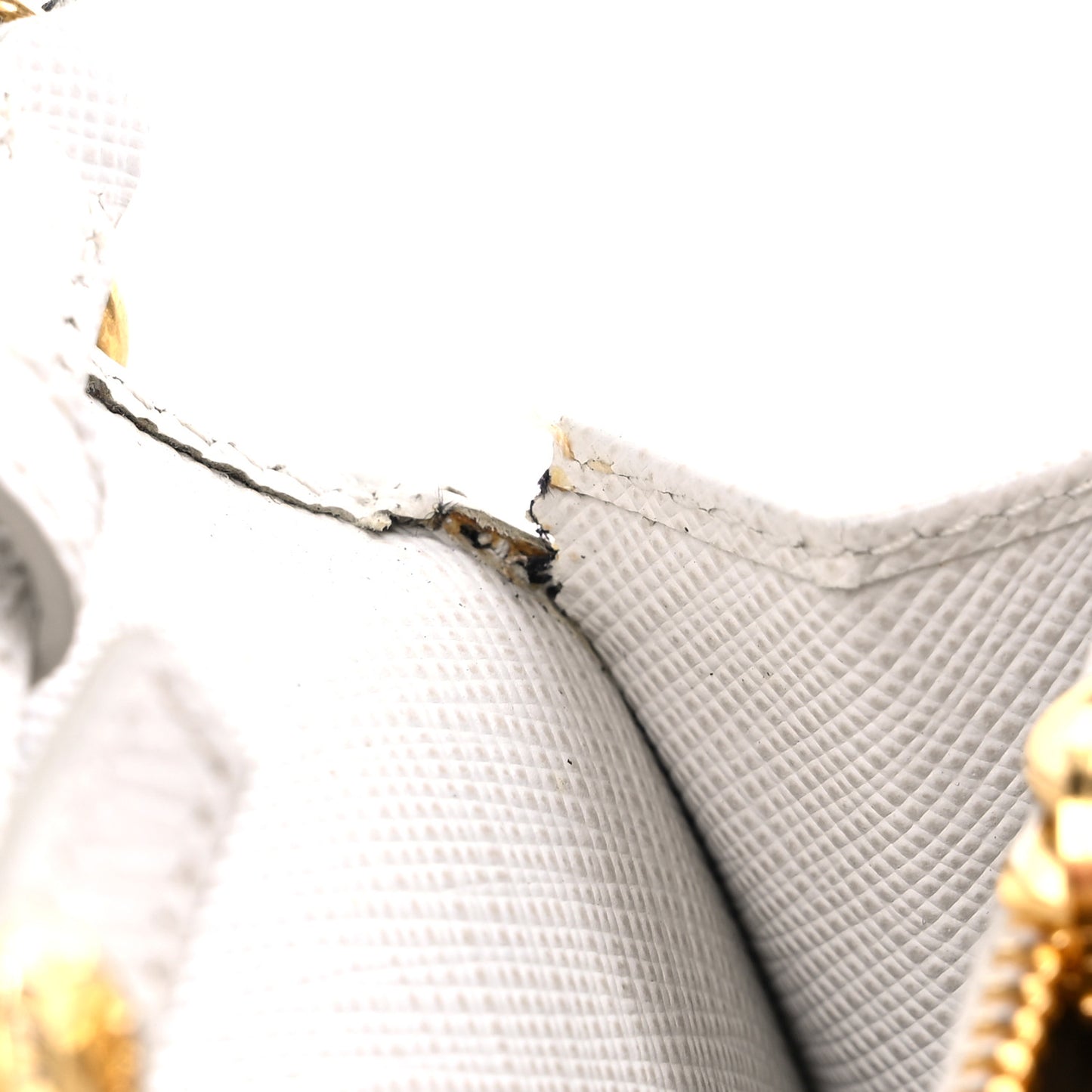 Saffiano Lux Chain Wallet White