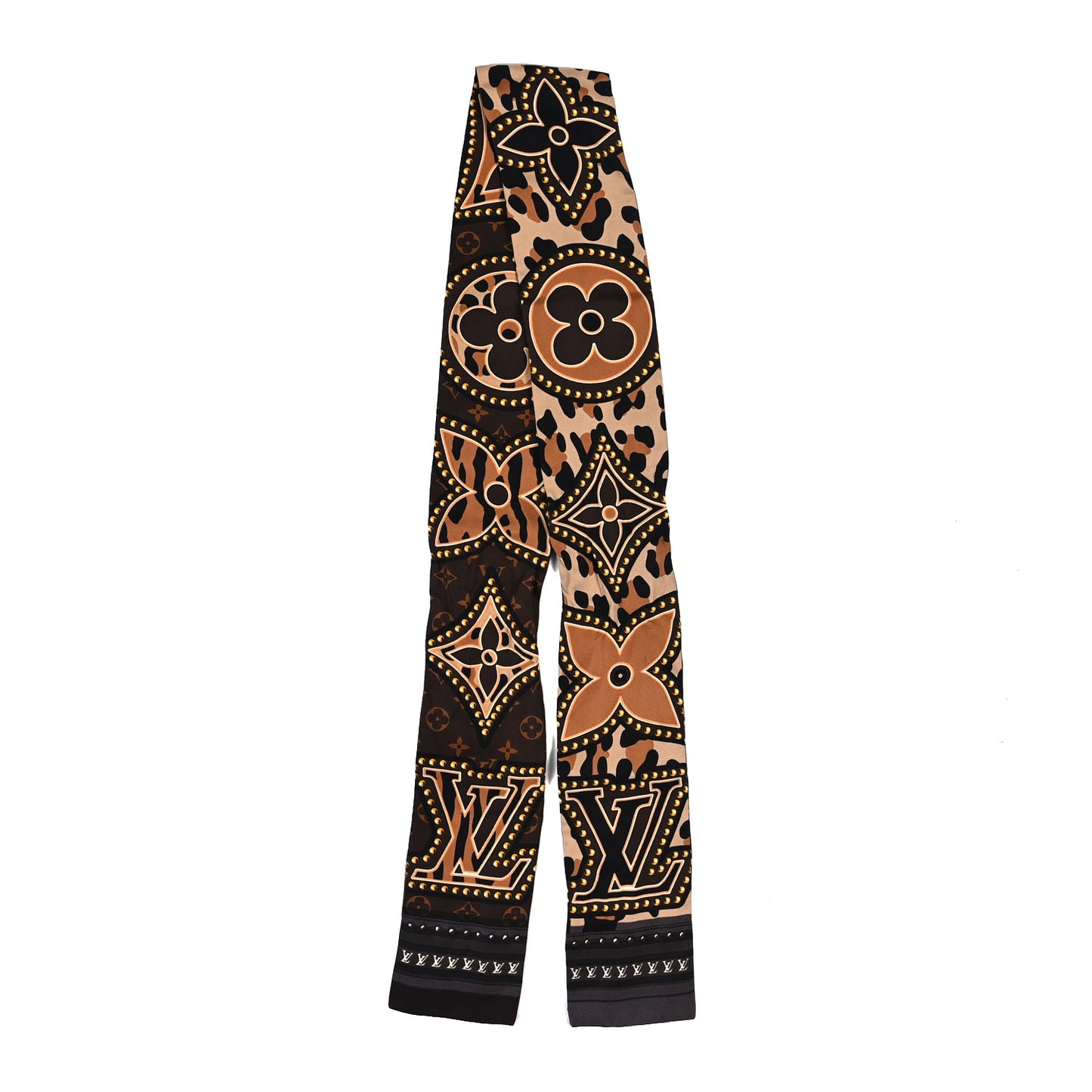 Silk Monogram LV World Bandeau Brown