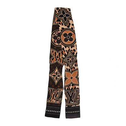 Louis Vuitton Silk Monogram LV World Bandeau Brown 2 of 3