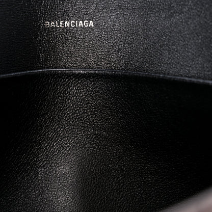 Balenciaga Shiny Metallic Calfskin Crocodile Embossed Hourglass Flap Flat Pouch Dark Bronze 8 of 11