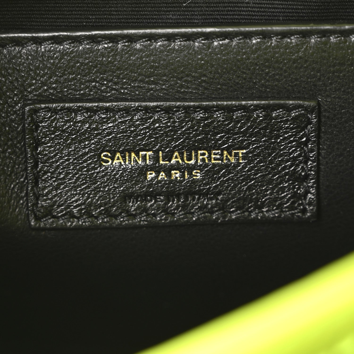 Saint Laurent Crinkled Calfskin Matelasse Monogram Baby Niki Chain Satchel Neon Yellow 6 of 10