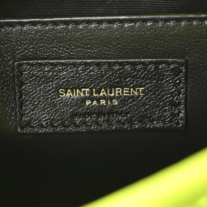 Saint Laurent Crinkled Calfskin Matelasse Monogram Baby Niki Chain Satchel Neon Yellow 6 of 10