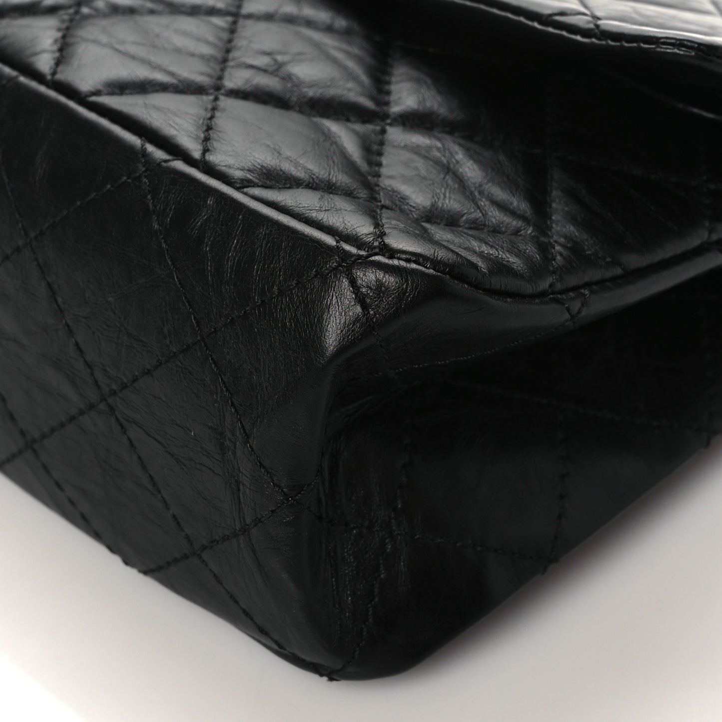 Aged Calfskin Quilted 2.55 Reissue 227 Flap Black