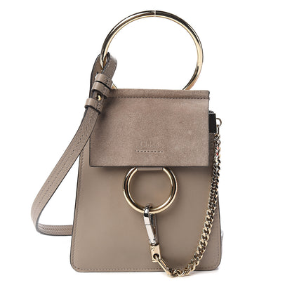 Chloe Suede Calfskin Mini Faye Bracelet Bag Motty Grey 1 of 10