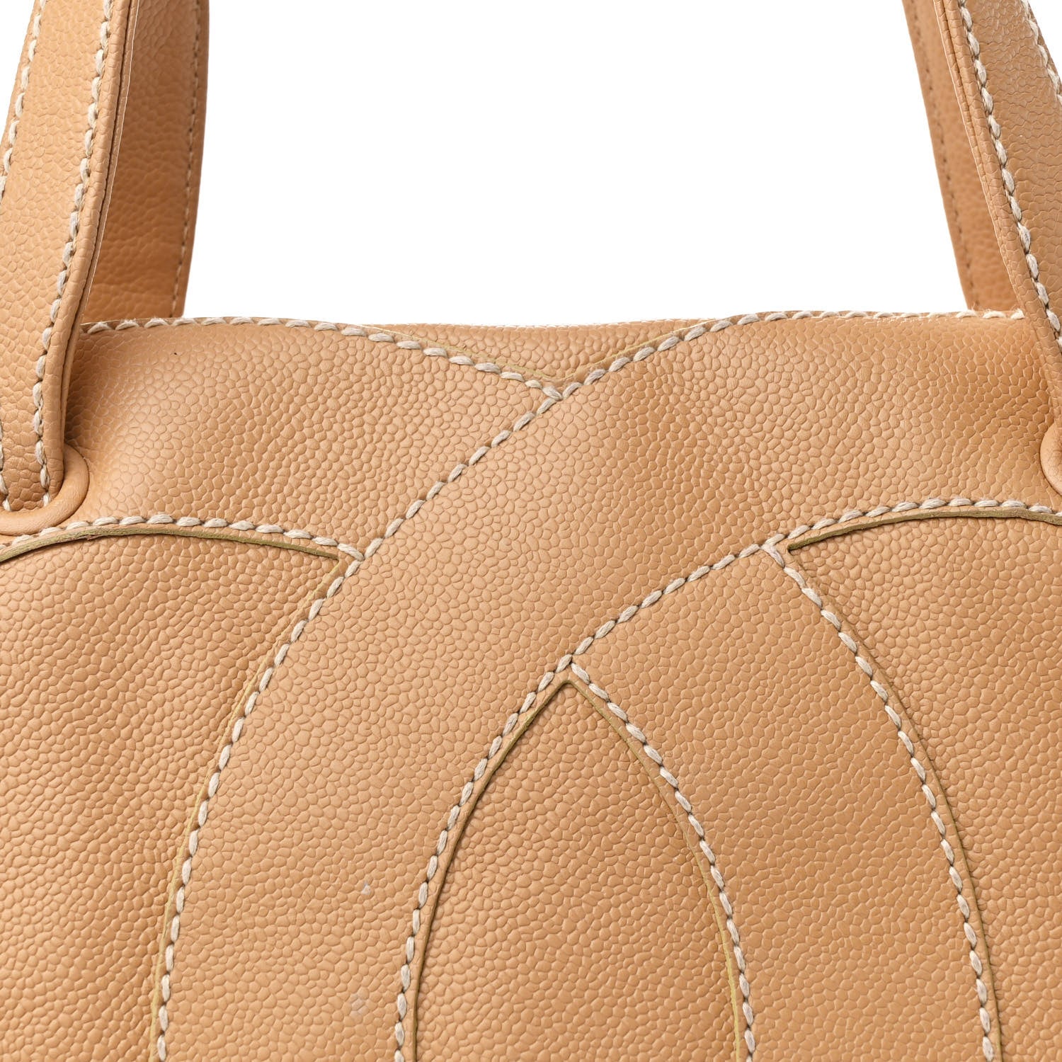 Chanel Caviar CC Stitched Medium Tote Beige 8 of 12
