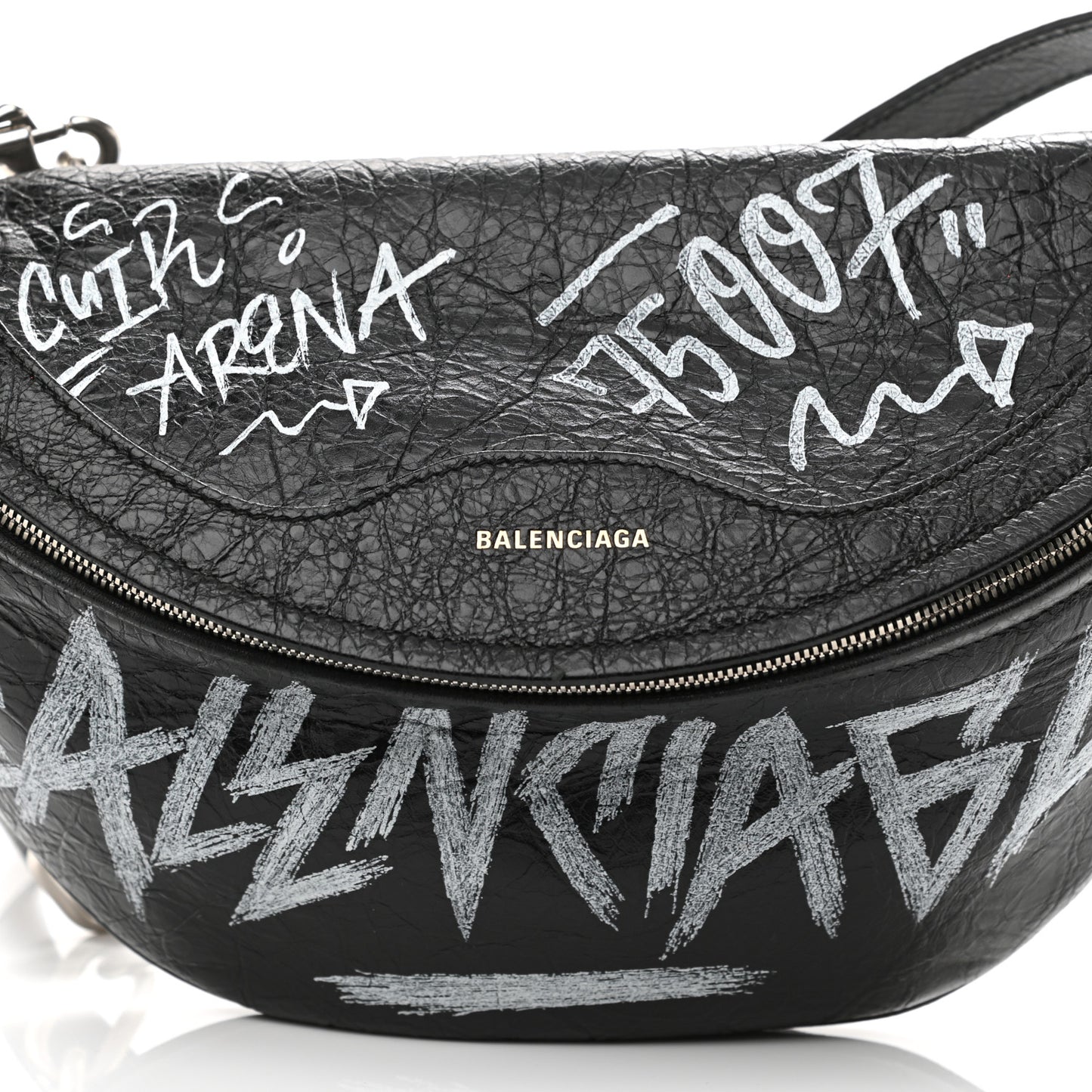 Agneau Arena Graffiti All Over XS Souvenir Belt Bag Black White