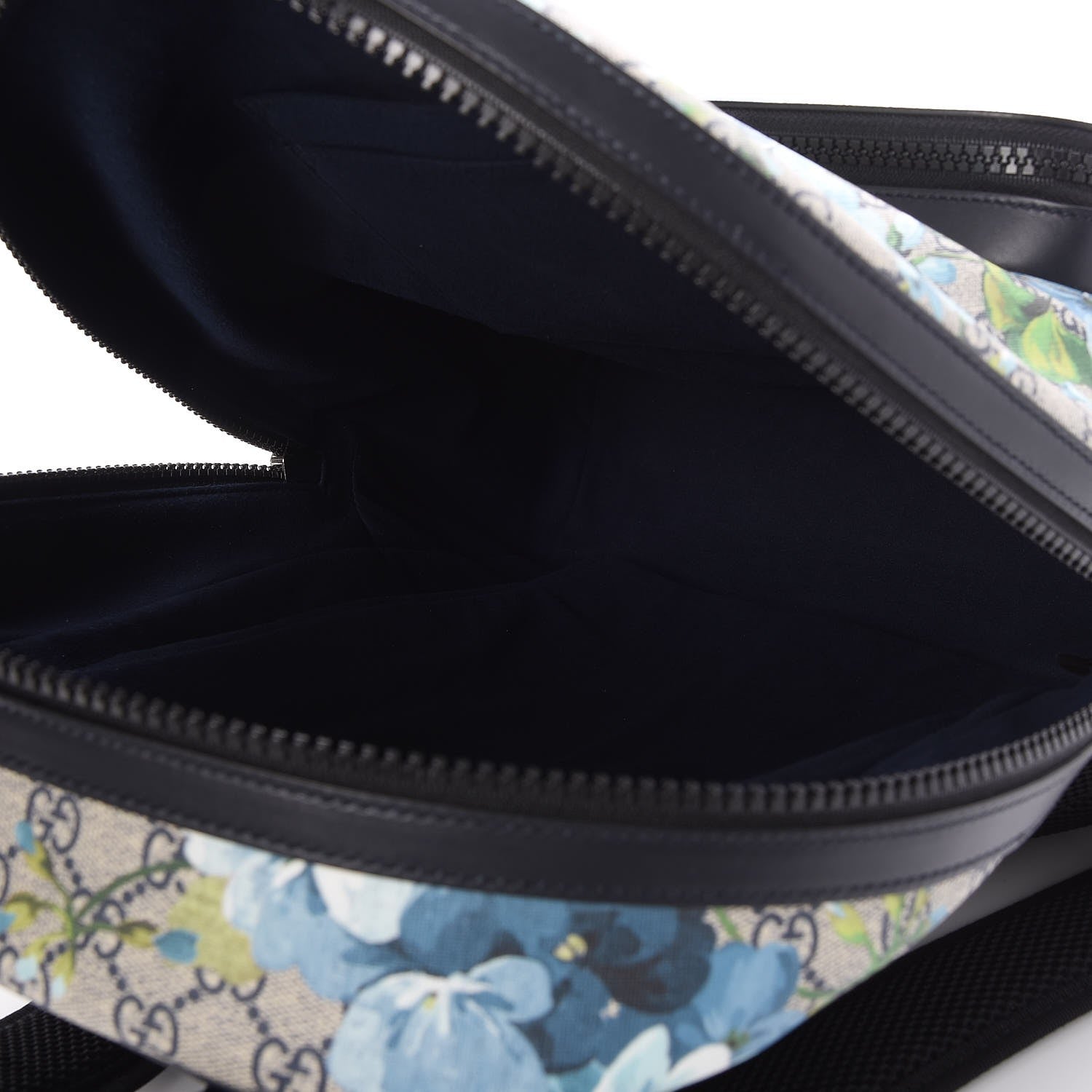 Gucci GG Supreme Monogram Blooms Medium Day Backpack Beige Blue Navy 5 of 8