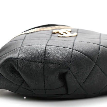 Chanel Lambskin Quilted Resin Bi-Color Waist Bag Fanny Pack Black 9 of 10