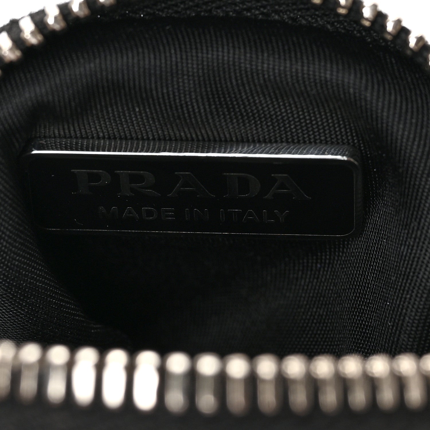Prada Re-Nylon Pocket Triangle Padded Mini Key Chain Pouch Black 6 of 6