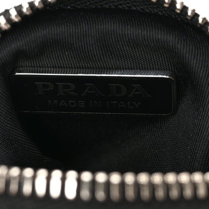 Prada Re-Nylon Pocket Triangle Padded Mini Key Chain Pouch Black 6 of 6