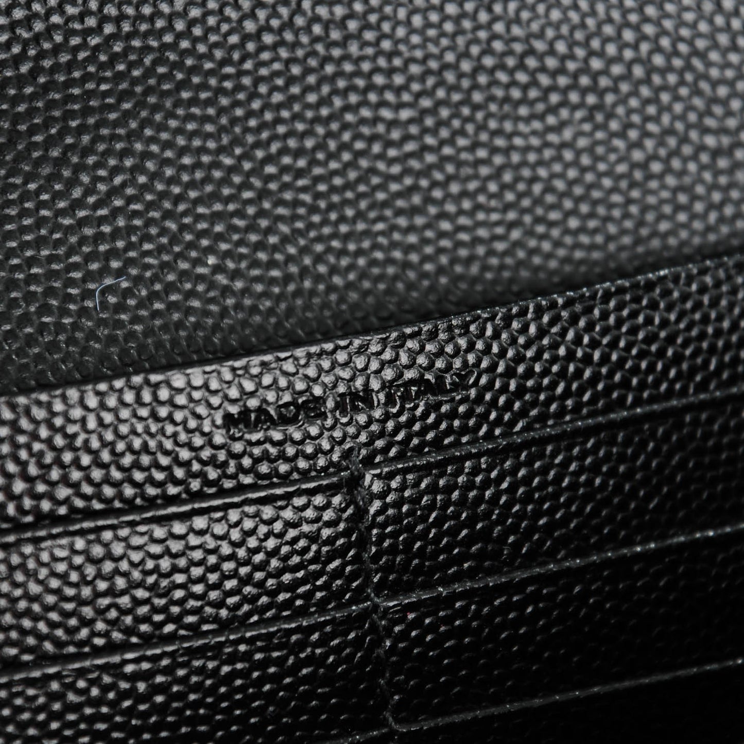 Grain De Poudre Matelasse Chevron Small Monogram Chain Wallet Black