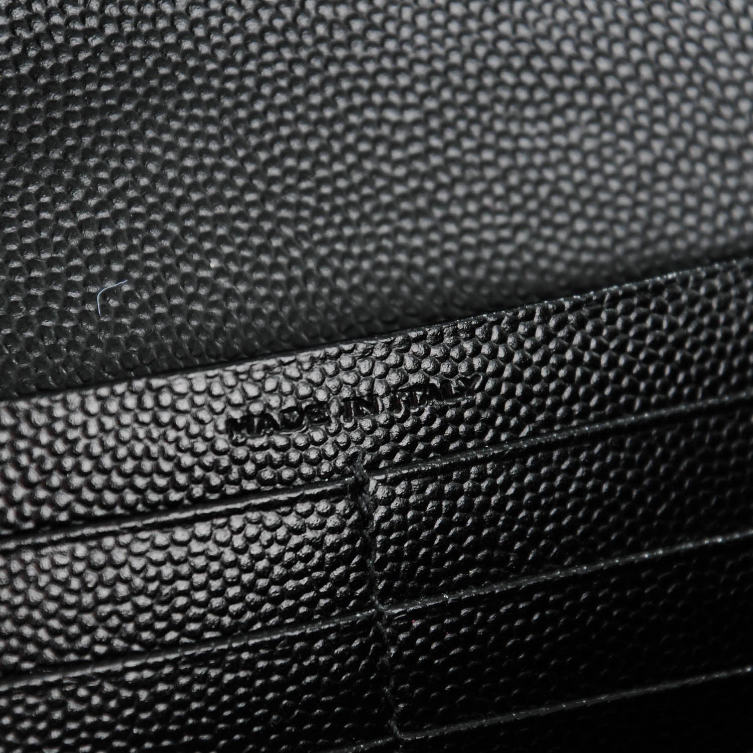 Saint Laurent Grain De Poudre Matelasse Chevron Small Monogram Chain Wallet Black 7 of 8