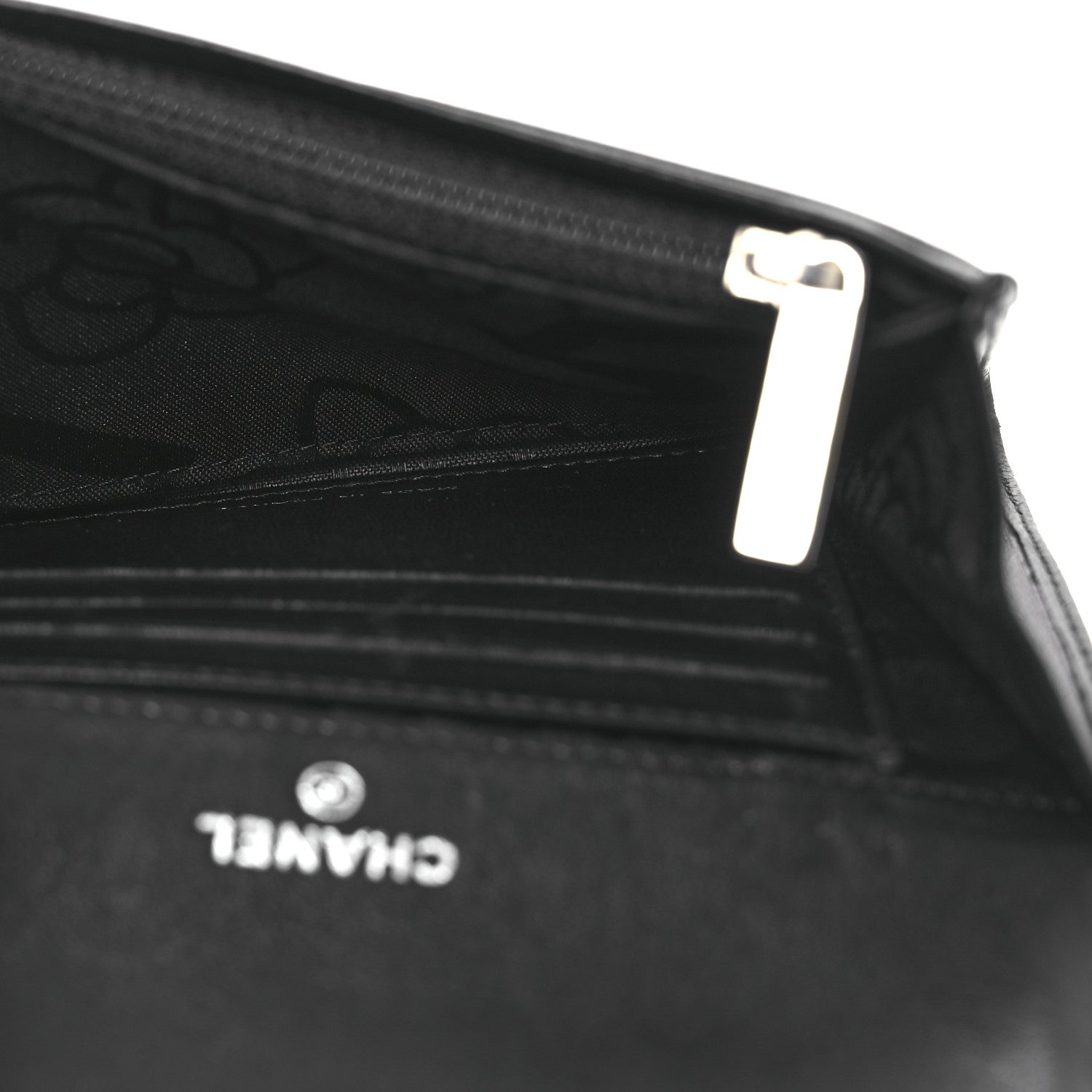 Chanel Lambskin Vertical Quilted Mademoiselle Compact Wallet Black 5 of 12