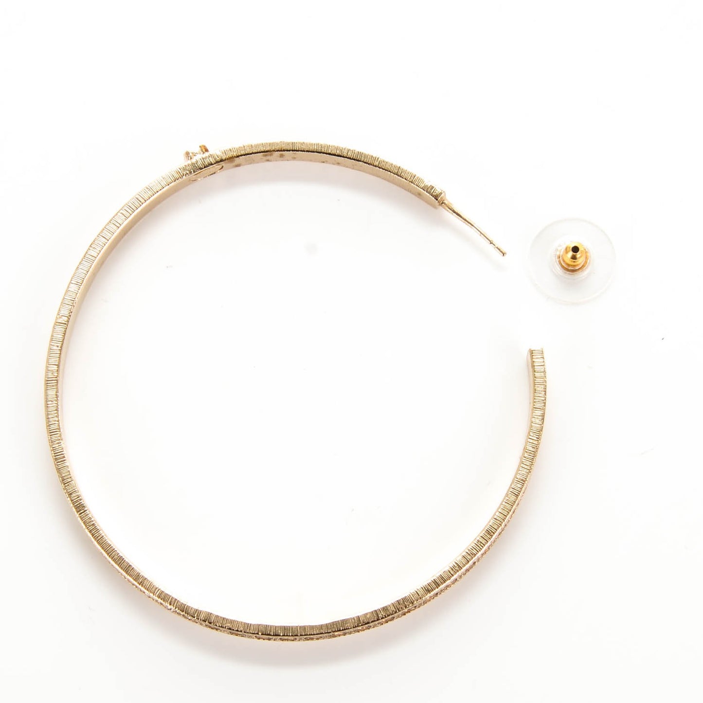 Crystal CC Hoop Earrings Pale Pink Gold