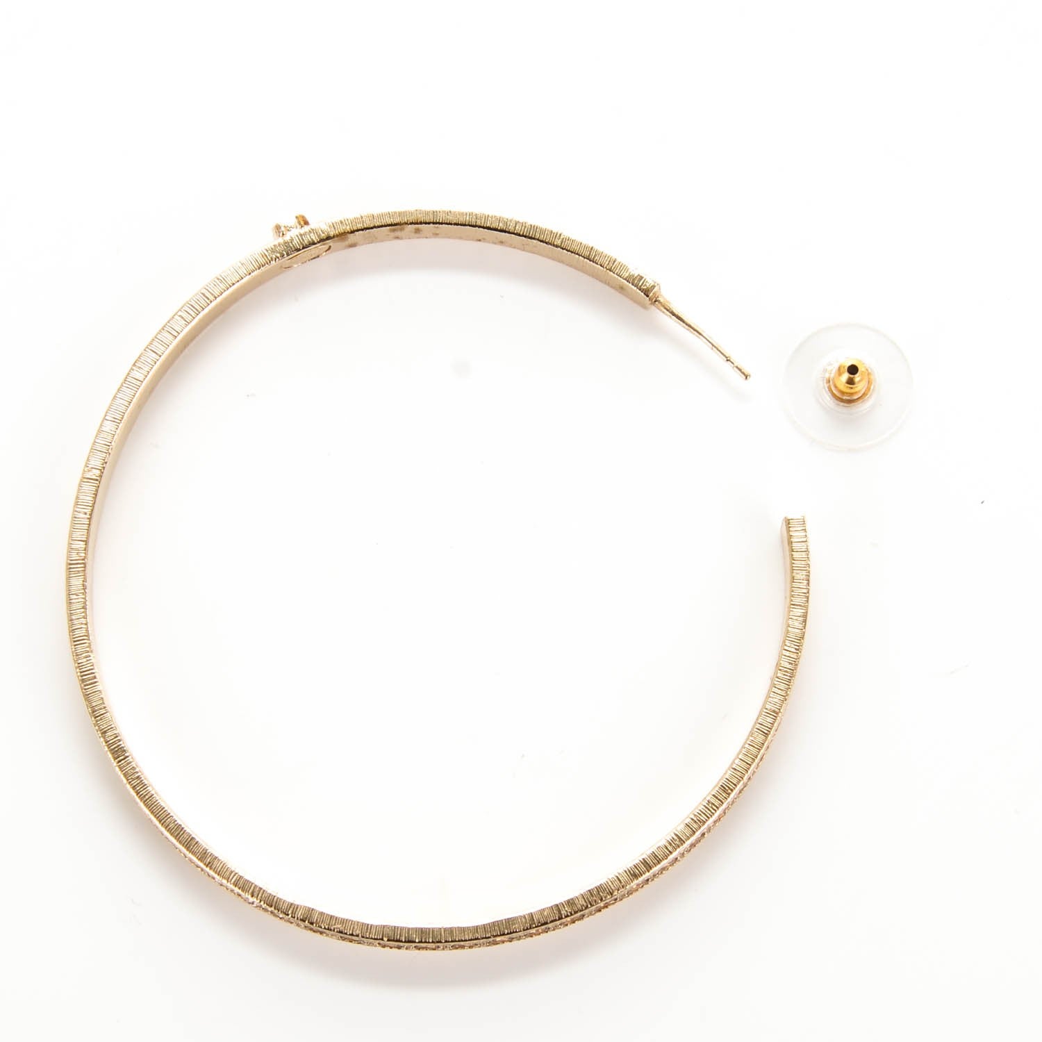 Chanel Crystal CC Hoop Earrings Pale Pink Gold 4 of 6