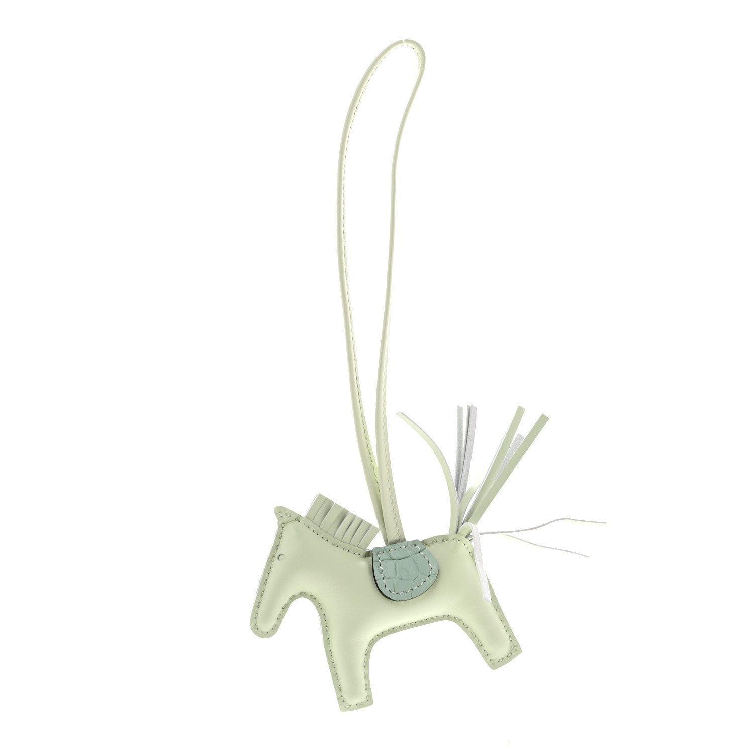 Hermes Milo Lambskin Matte Alligator Touch Grigri Rodeo Horse Bag Charm PM Vert Fizz Vert D'eau 1 of 5