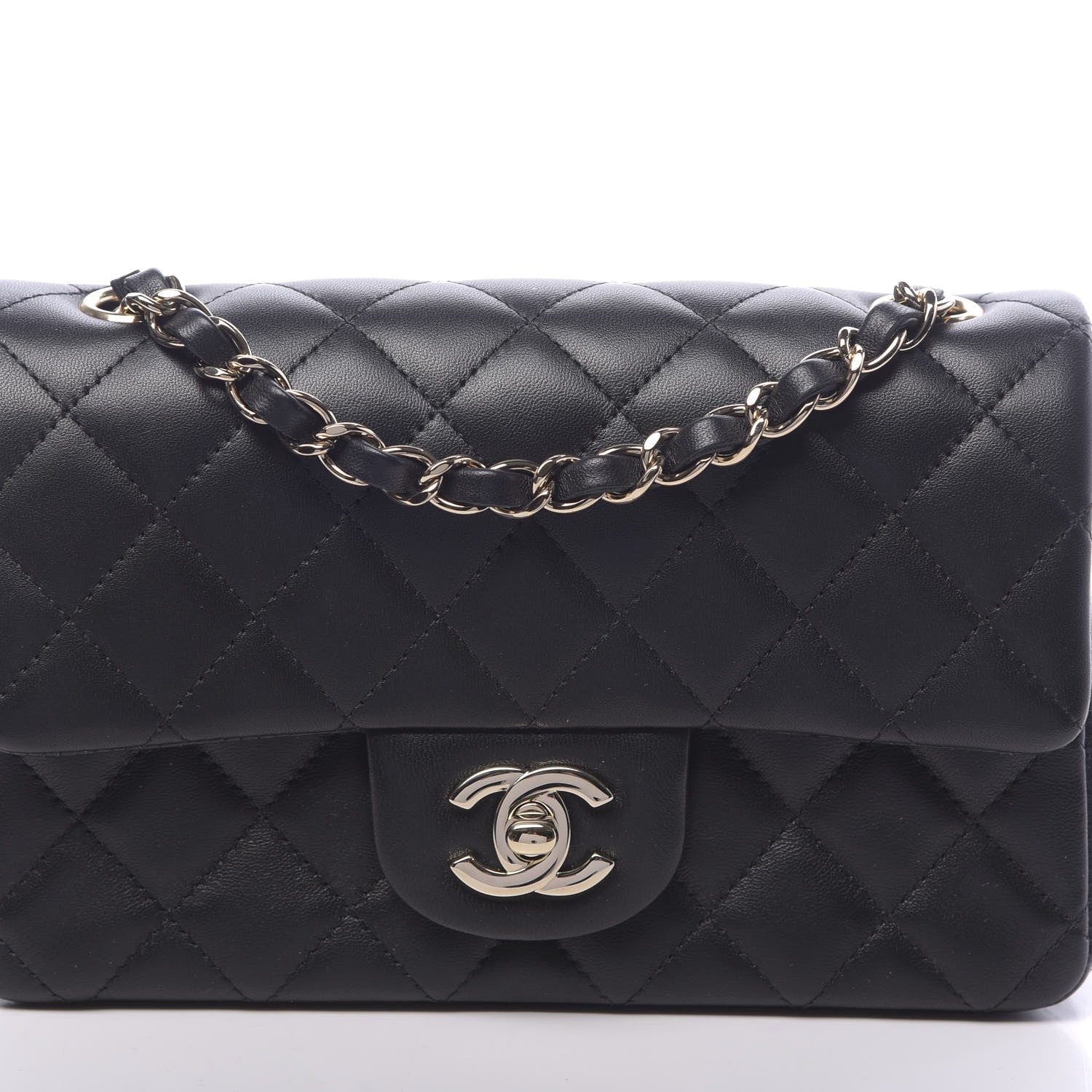 Chanel Lambskin Quilted Mini Rectangular Flap Black 8 of 14