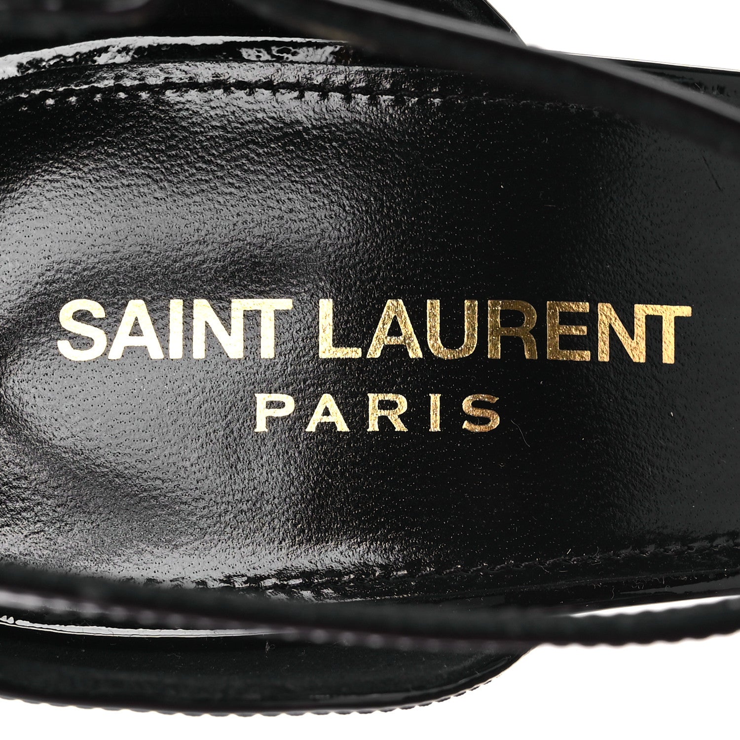 Saint Laurent Patent Calfskin Opyum 110 Sandals 40 Black 8 of 10