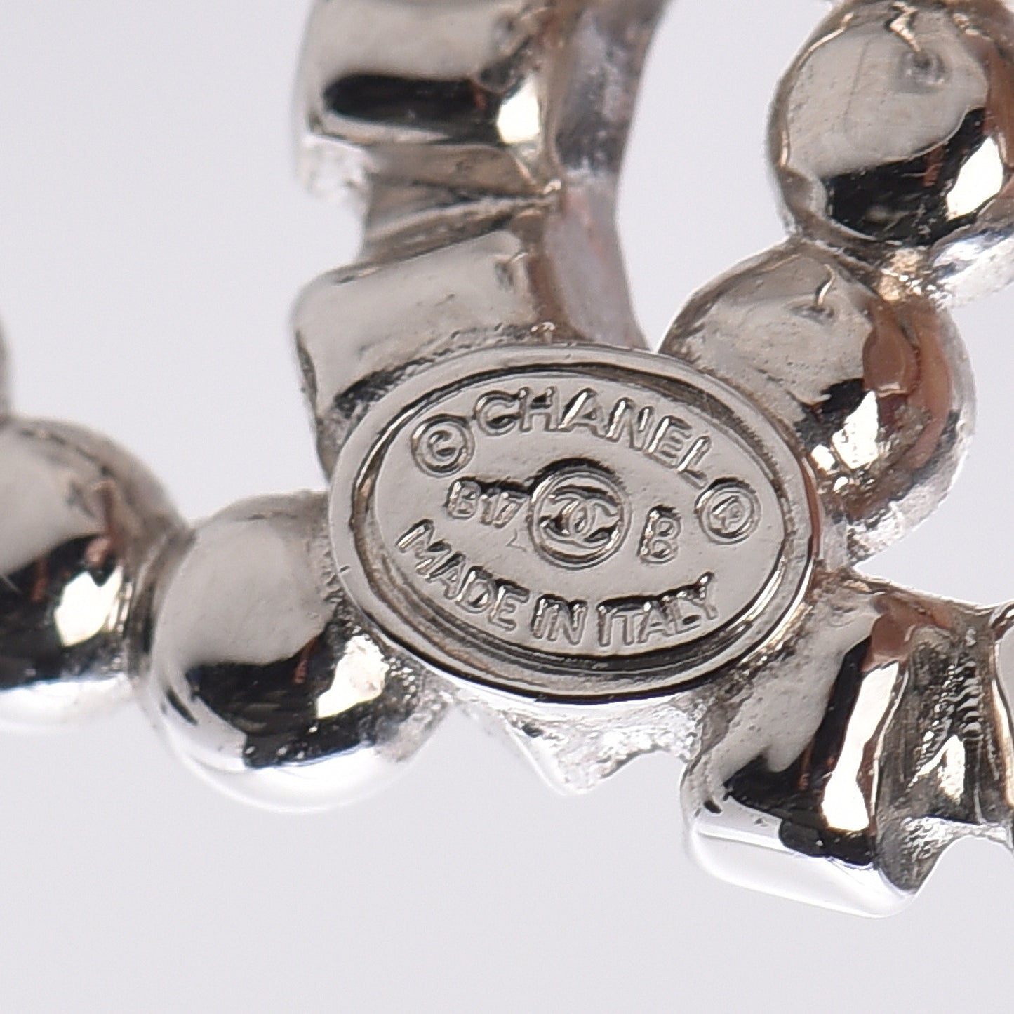 Baguette Crystal CC Earrings Silver