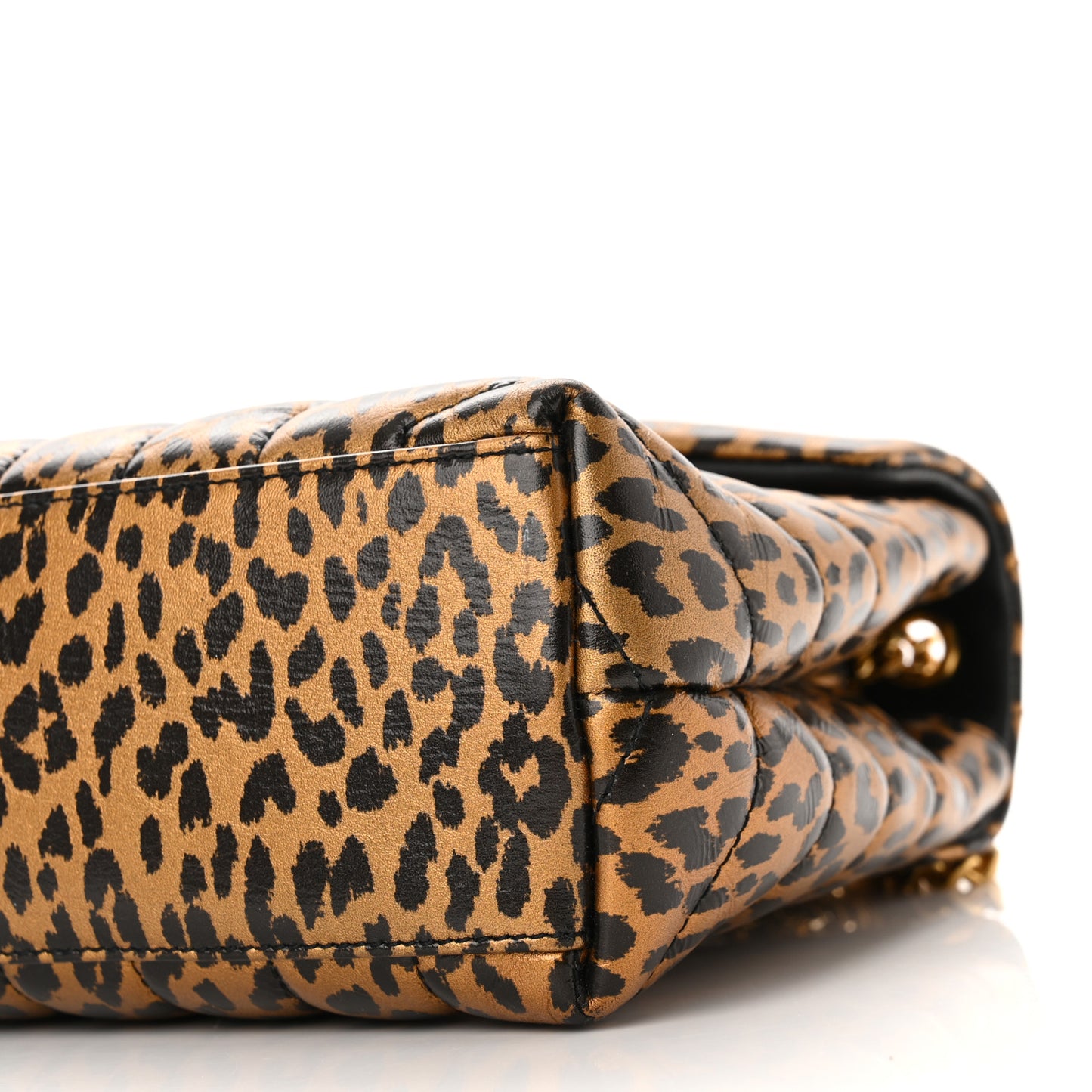 Calfskin Y Quilted Monogram Small Loulou Chain Satchel Leopard