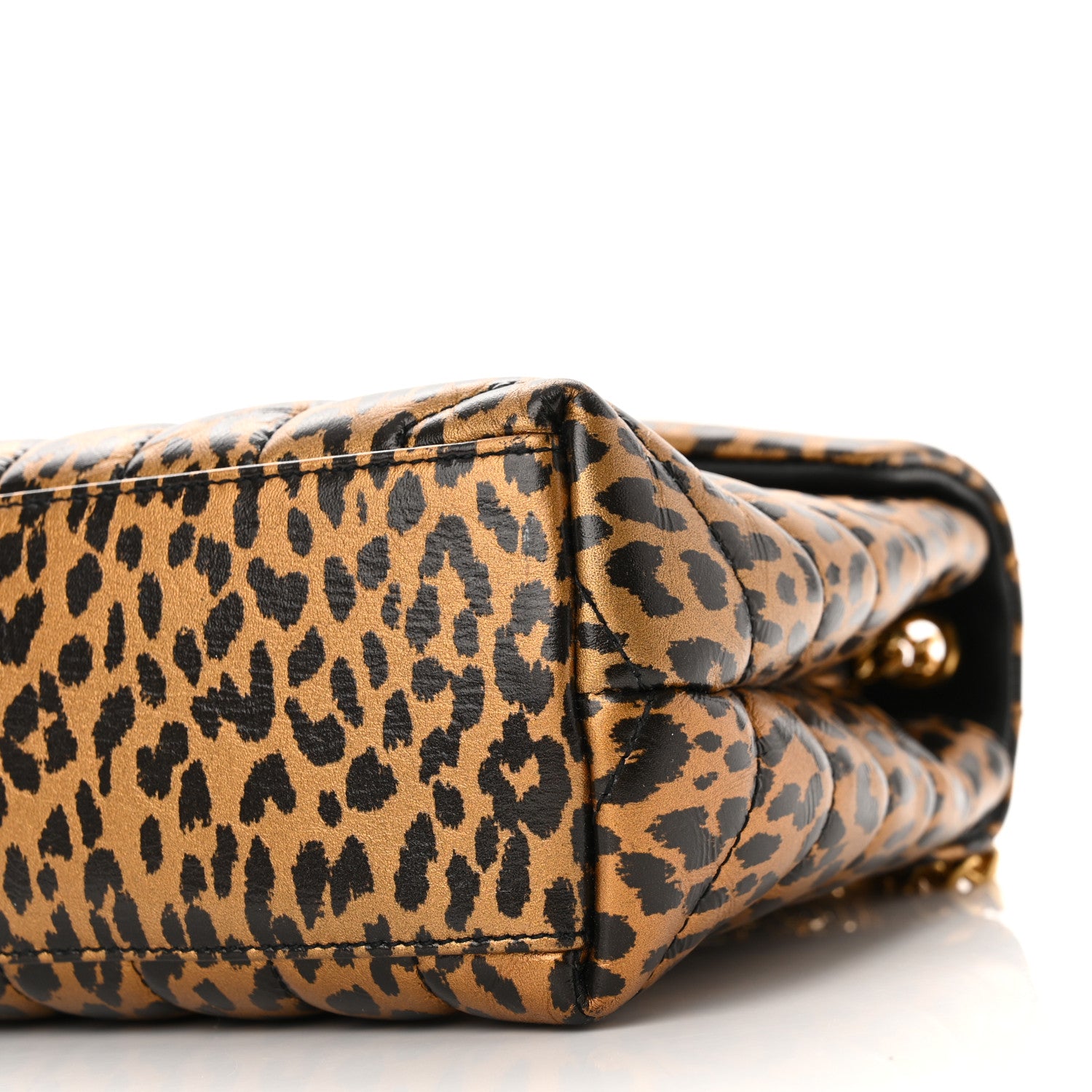 Saint Laurent Calfskin Y Quilted Monogram Small Loulou Chain Satchel Leopard 9 of 9