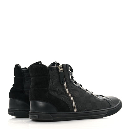 Louis Vuitton Damier Graphite Calfskin Suede Mens Aventure High Top Sneakers 9 4 of 11
