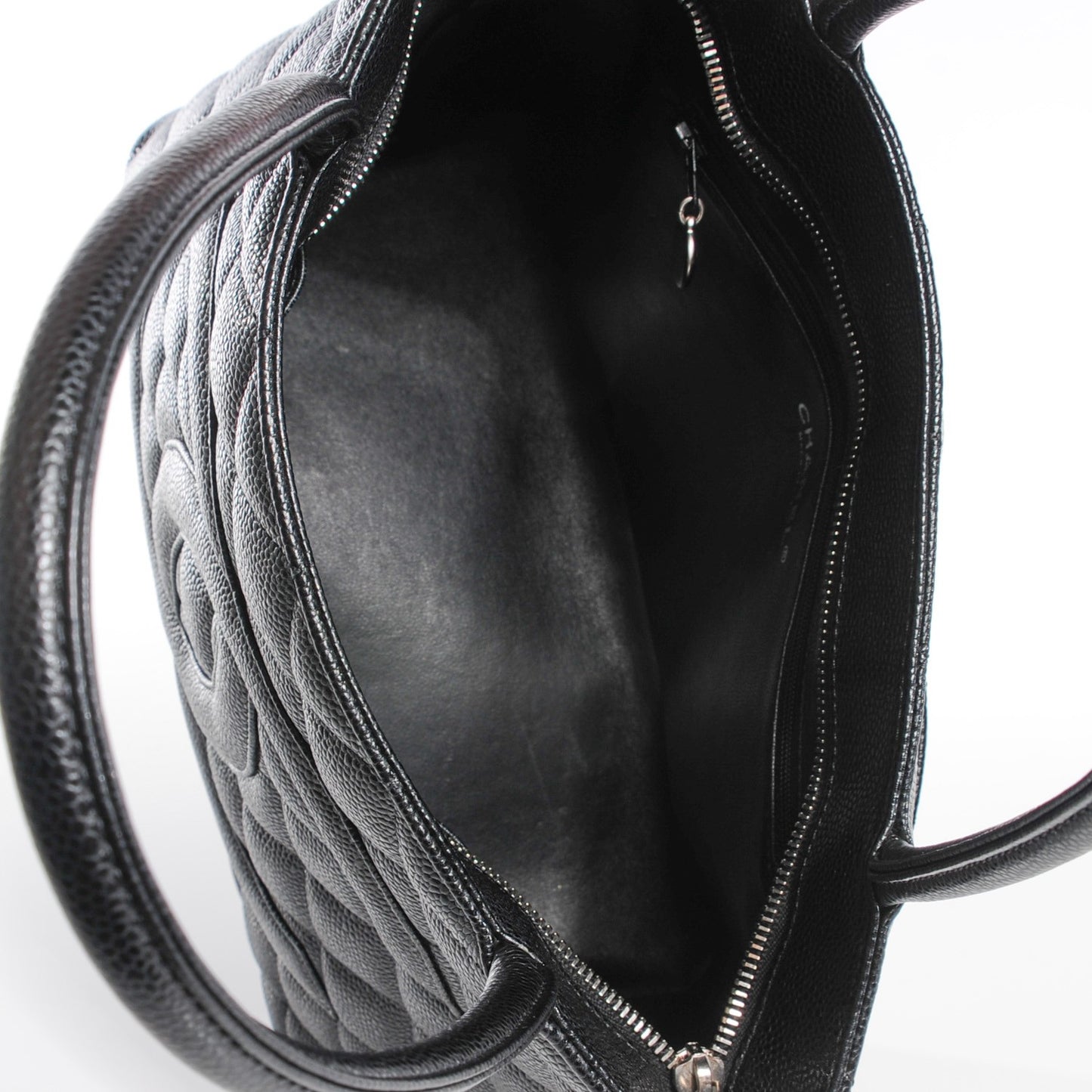 Caviar Quilted Medallion Tote Black