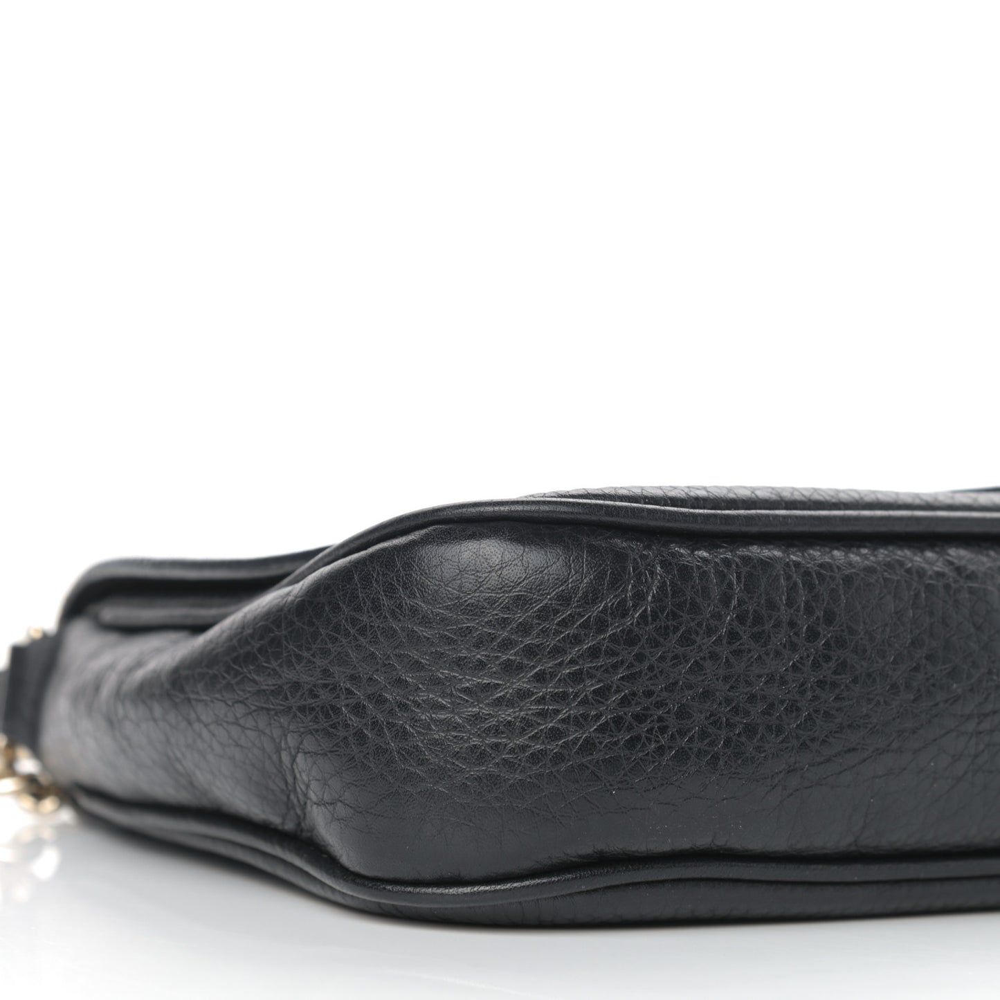 Pebbled Calfskin Medium Soho Flap Crossbody Black