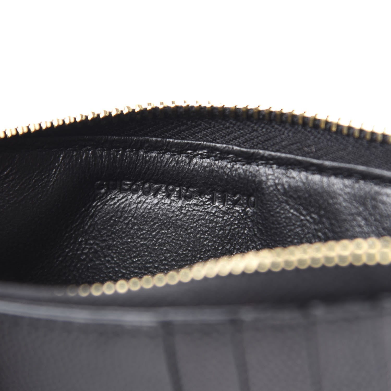 Saint Laurent Grain De Poudre Matelasse Chevron Monogram Fragments Zippered Card Case Coal 6 of 7