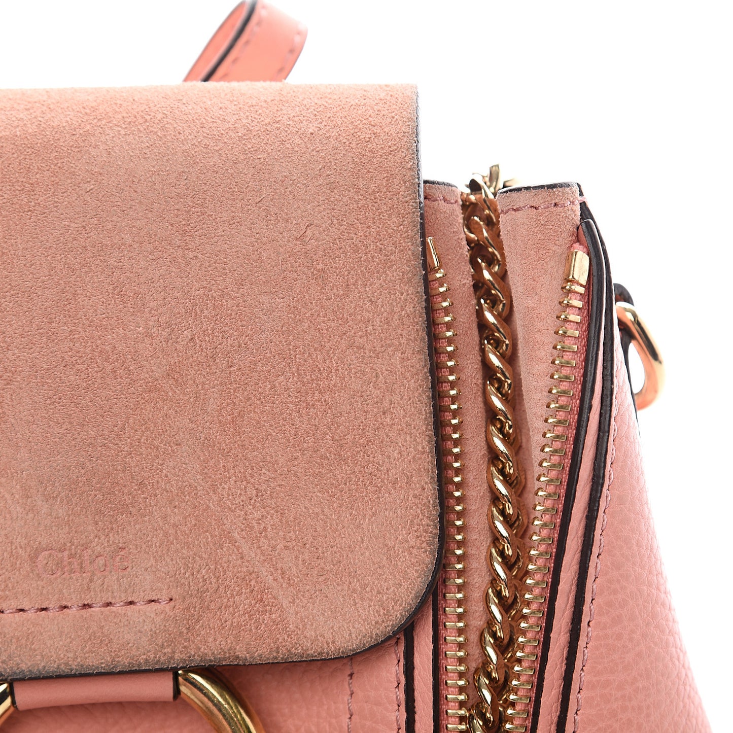 Suede Calfskin Mini Faye Backpack Ideal Blush
