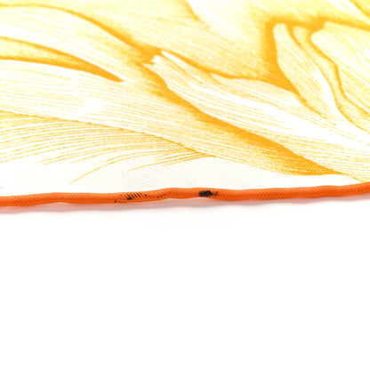 Hermes Silk A l'Ombre des Pivoines Scarf 90 White Orange Vert 8 of 10
