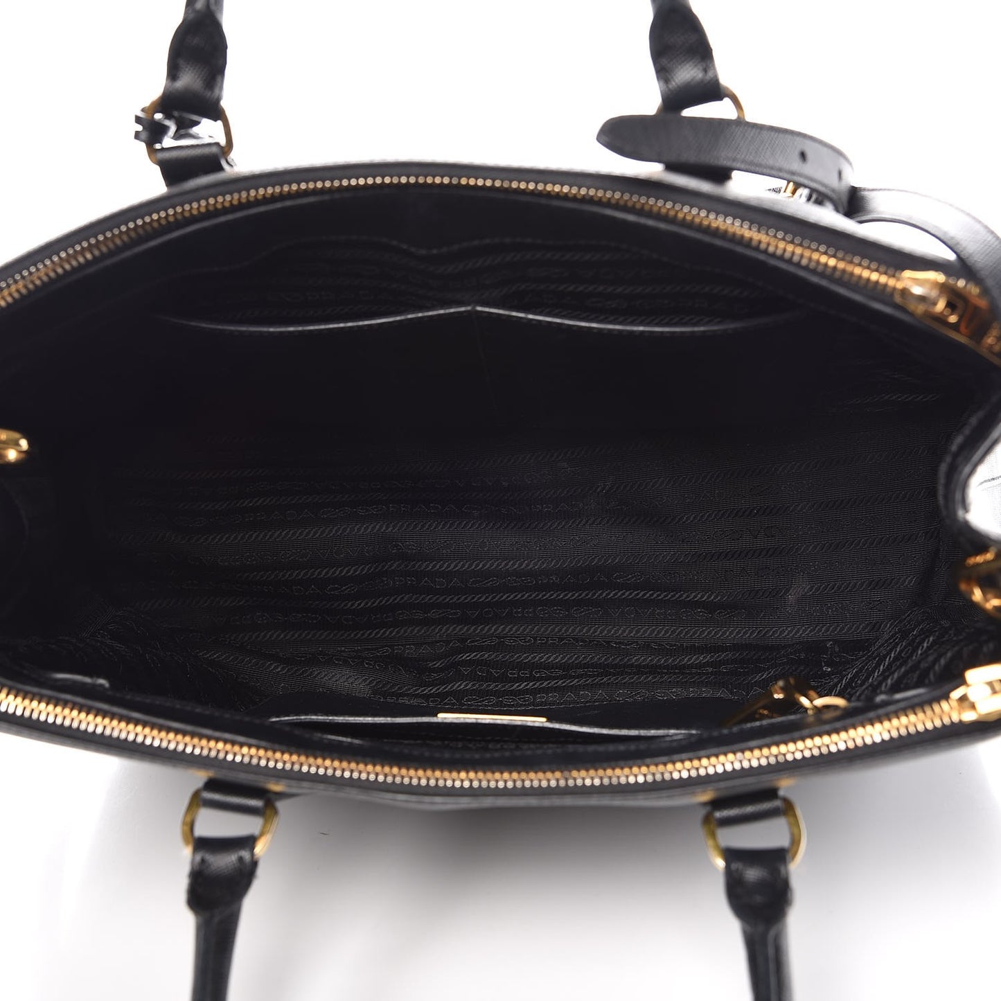 Saffiano Medium Galleria Double Zip Tote Black