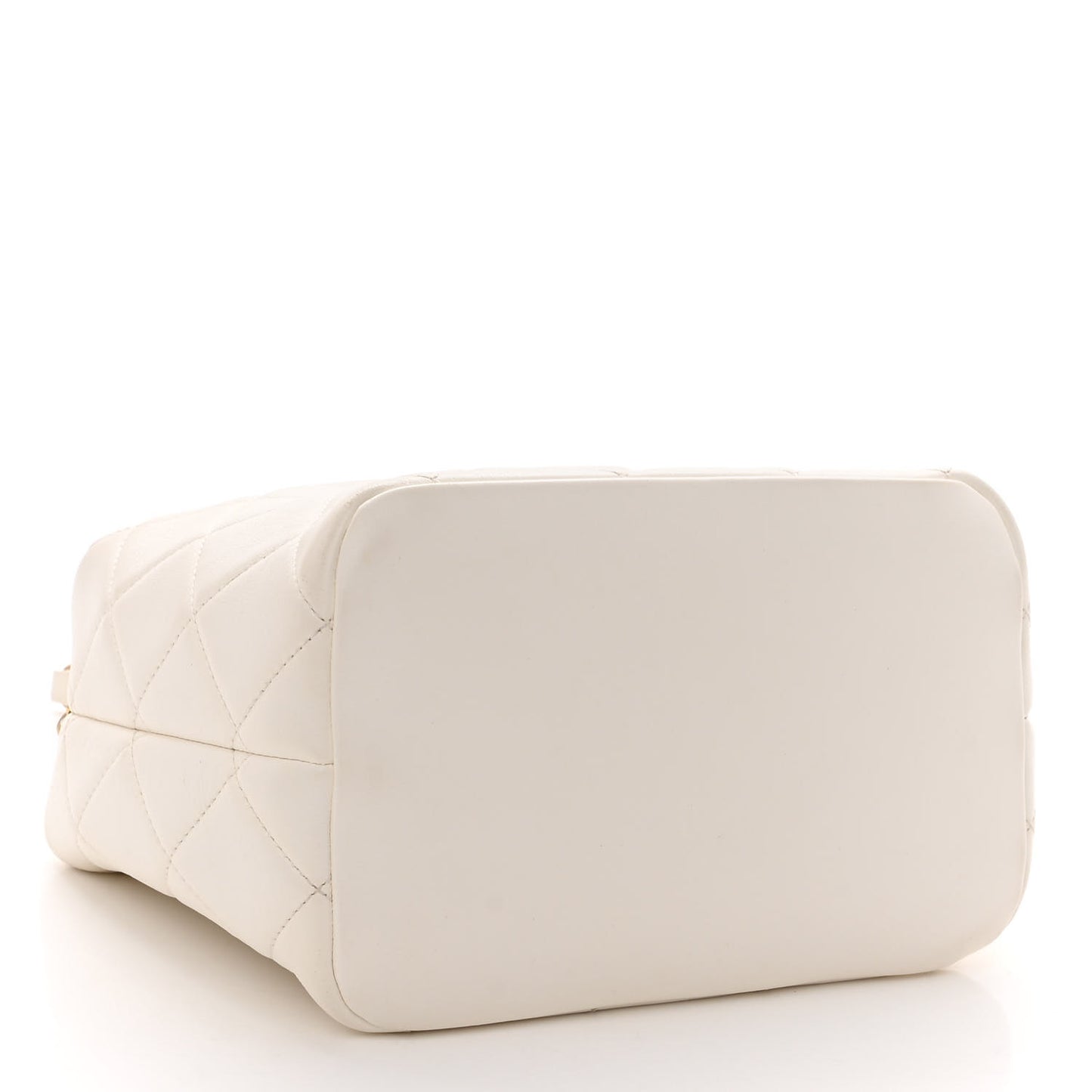 Lambskin Quilted CC Crystal Signature Chain Hobo White