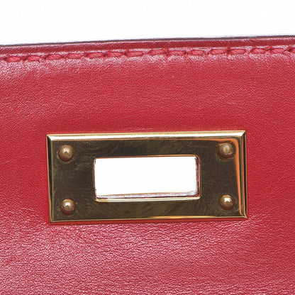 Hermes Tadelakt Kelly Cut Clutch Rouge Vif 15 of 23
