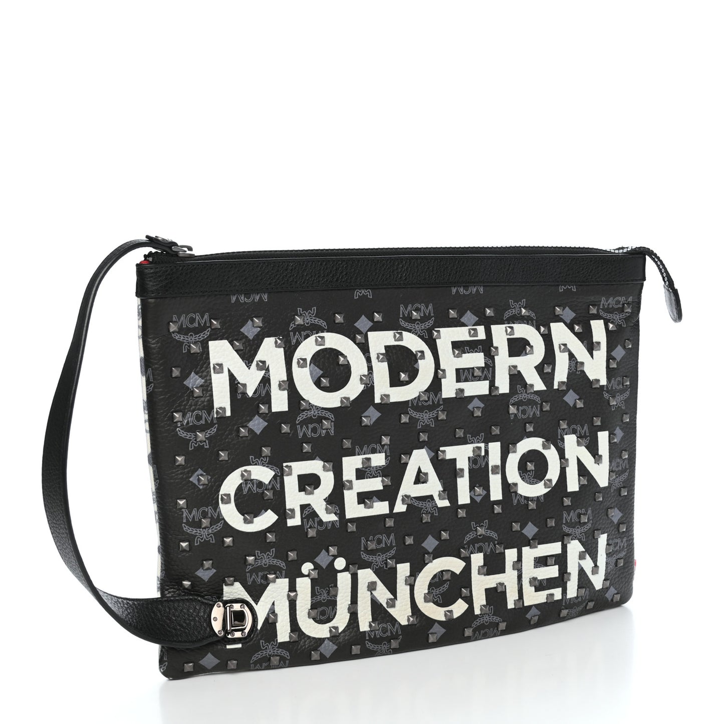 X Ekocycle Visetos Wristlet Pouch White Black