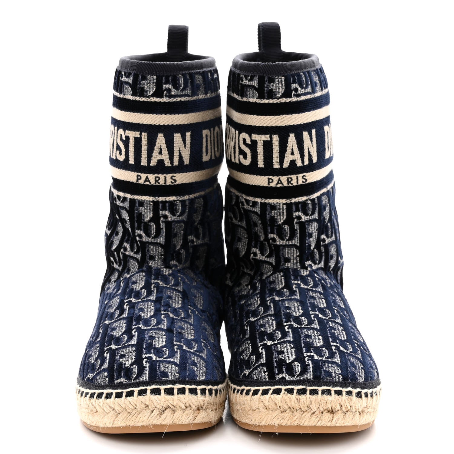 Christian Dior Velvet Oblique Granville Espadrille Boots 35.5 Deep Blue 2 of 9