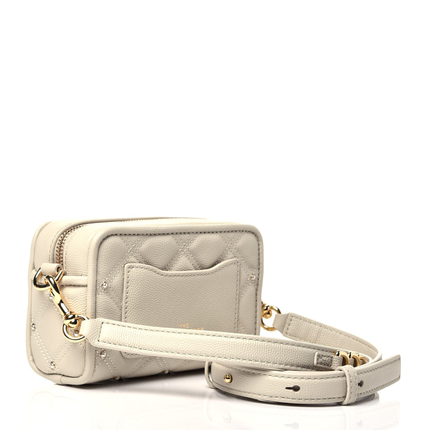 Calfskin Quilted Pearl The Softshot 17 Crossbody Oatmilk