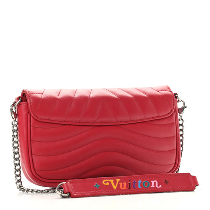 Louis Vuitton Calfskin New Wave Chain Pochette Scarlet 3 of 9