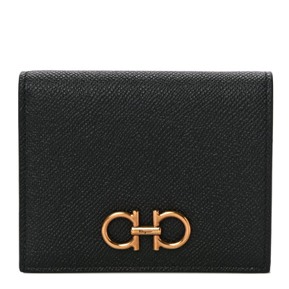 Salvatore Ferragamo Grained Calfskin Folding Wallet Black 1 of 10