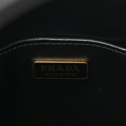 Prada Jacquard Saffiano Triangolo Symbole Embroidered Micro Tote Black Corda 6 of 8