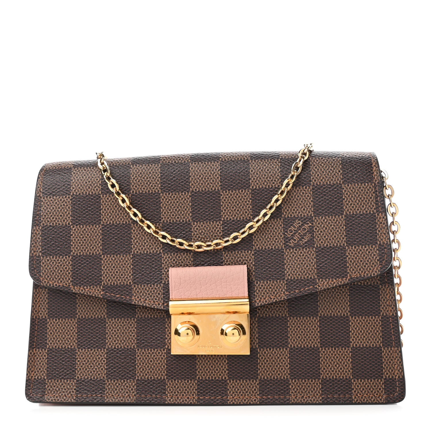 Louis Vuitton Damier Ebene Croisette Chain Wallet Magnolia 1 of 4