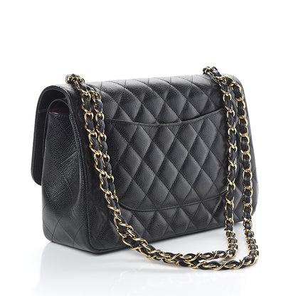 Chanel Caviar Quilted Jumbo Double Flap Black 3 of 12