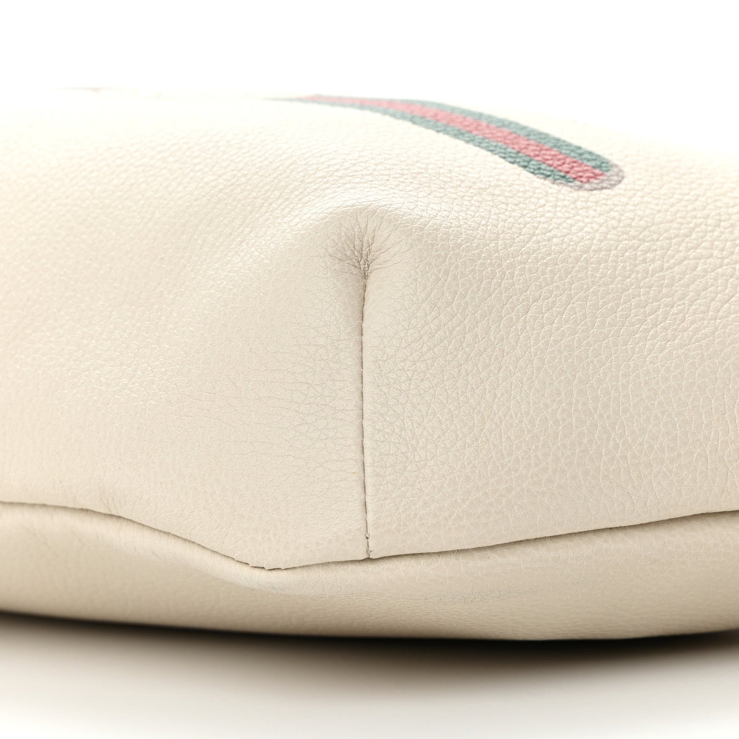 Grained Calfskin Logo Belt Bag White