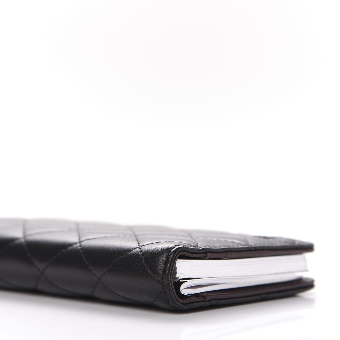 Lambskin Quilted Medium Agenda Cover Black