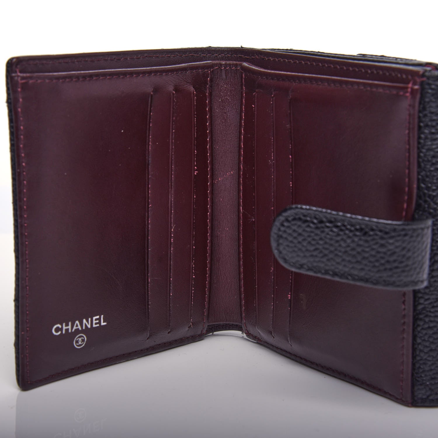 Chanel Caviar Quilted Compact French Flap Wallet Black 6 of 10