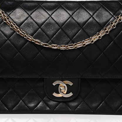 Chanel Lambskin Quilted Medium Double Flap Bijoux Chain Black 7 of 9